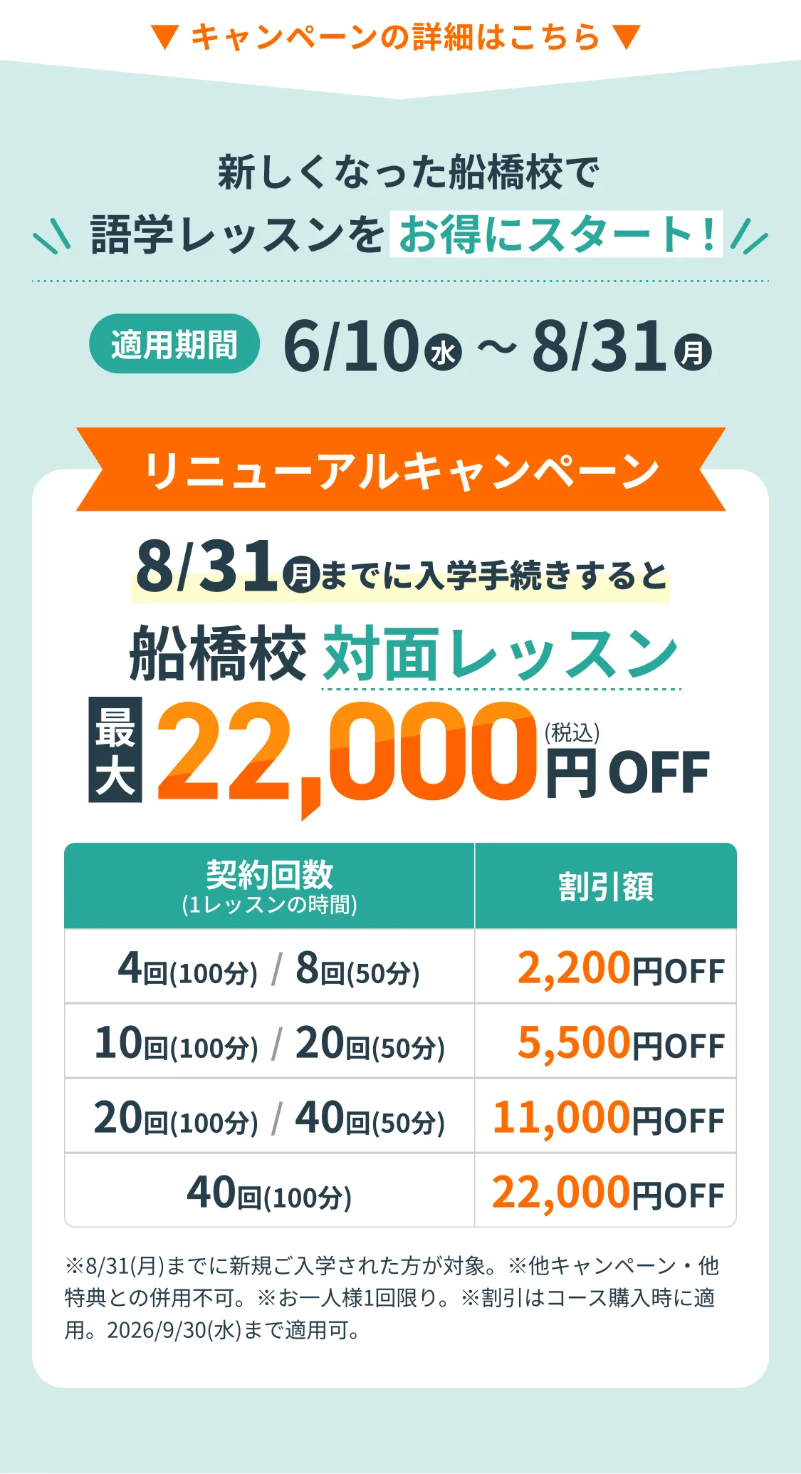船橋校リニューアルキャンペーン