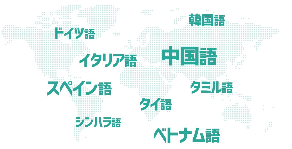 対応言語のイメージマップ